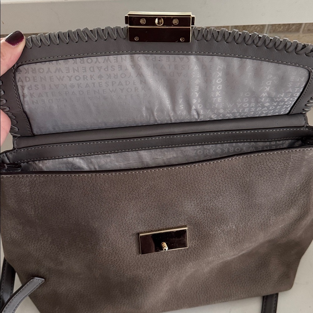 ♠️ Kate Spade Grey Suede Purse NWOT ✨ - Picture 4 of 8